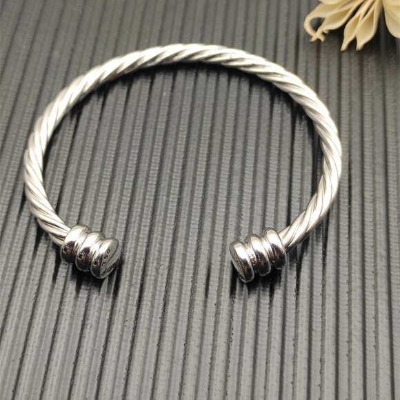 david yurman silver 4mm double-ended  bracelet - Picture 4 of 6
